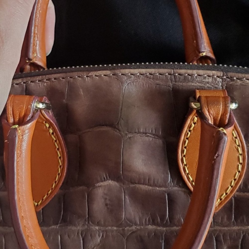 Dooney & Bourke Brown Croc-Embossed Crossbody Bag - Picture 6 of 15